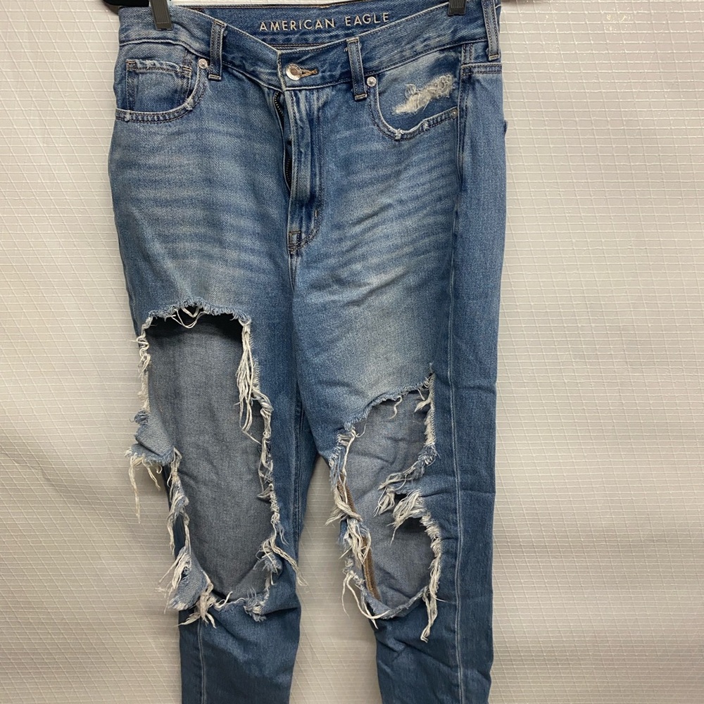 American Eagle Outfitters Light Blue Ripped Boyfriend Jeans